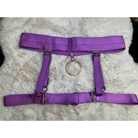 Honey Birdette JASMIN💜 Purple Amethyst 2 Piece Set M Suspender & M Thong - Picture 4 of 9